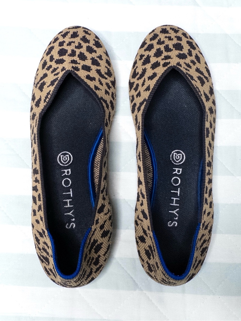 Rothy’s The Flat Leopard Print Knit Ballet Flats Women’s 9 EUC
